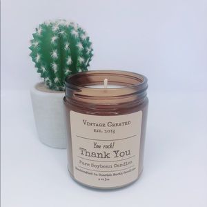 New! Amber Jar Soy Candle with Thank You Message